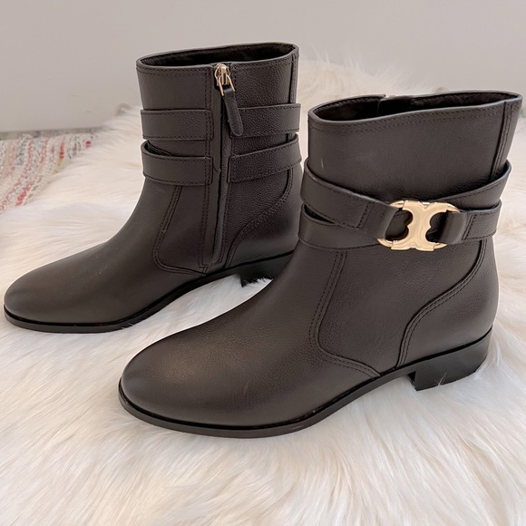 NEW Tory Burch Gemini Link Brown Leather Boots - Picture 4 of 11